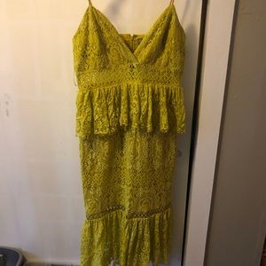 Mustard Lace spaghetti strap dress